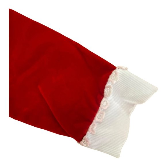 Vintage Girls Montgomery Ward Lace Bib Collar Red Velvet Holiday Dress 2/3T - Picture 5 of 14